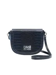 Cavalli Class TORINO Navy Medium Crocco Saddle Crossbody bag