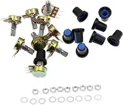 Single Turn Rotary Carbon Film Taper Potentiometer with Knob 500K ohm Variable Resistors WH148 Single-Joint Potentiometer