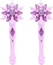 Kisangel 2Pcs Light Up Snowflake Fairy Wand for Costume Accessories for Birthday Party Halloween Christmas and Role Play