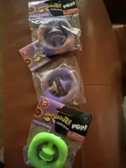 Squeeze and Release Pop Lot Fidget Toys 1 Green 2 Orange Swirl Sensory Kids New