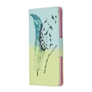 Colored Drawing Pattern Horizontal Flip Leather Case with Holder & Card Slots & Wallet(Feather Bird)