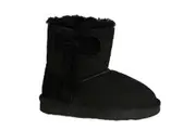 Eastern Counties Leather Childrens/Kids Coco Bow Detail Sheepskin Boots (Black) - UTEL130