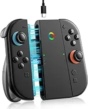 ALAFLY Charging Grip Stand for Nintendo Switch 2 for Joy-Con [Play While Charging] Portable Joy Con Controller Grip Charger with Indicators for Switch2, Translucent Black
