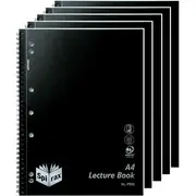 Spirax P906 Lecture Book 7mm Ruled 7 Hole Punched Wiro Bound A4 (Black)