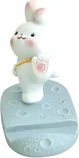 Angoily Mobile Phone Holder Animal Phone Stand Rabbit Tablet Phone Case Neon Light Stands Unique Ring Cute Things Mini Cellphone Stand Caddy Phone Tripod Grip Cable Piggy Resin