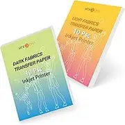 HTVRONT Heat Transfer Paper for T Shirts - 20 Pack Mixed Light & Dark Iron on Transfer Paper,8.5" x 11" Printable Heat Transfer Vinyl for Inkjet Printer, Durable & Easy to Use