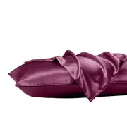 3pc Royal Comfort Satin Fitted Sheet Set w/2x Pillowcase Malaga Wine