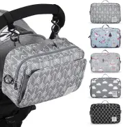 Universal Stroller Caddy All-in-One Baby Organizer with Insulated Pocket Dark Gr