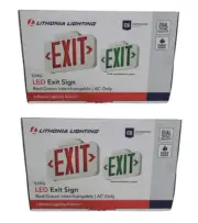 2-PACK Lithonia Lighting Contractor Select Integrated LED White Exit Sign