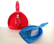 Easy Home Quick Clean up Dust Pan Duster Handle Brush Sweep Set Red Blue