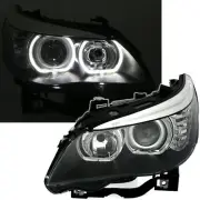 Mga headlight for BMW 5 Series E60 E61 03-07 LED Angel Eyes H7 Black LPBME3WS XI