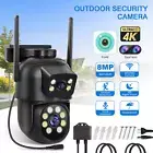 Dual Lens HD 8MP WiFi IP Camera Wireless Outdoor CCTV PTZ Home Security IR Cam
