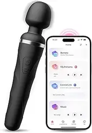 LOVENSE Domi 2 Mini Wand Vibrator, Powerful & Quiet Stimulator with Dual Rotating Head, Bluetooth Phone App Control, Customizable Vibrations & Partner Play