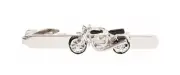 Mens Motor Bike Rhodium Platedd Tie Clip