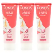 3x Ponds Bright Beauty Spot-Less Radiant Glow Serum Facial Foam Cleanser 50g