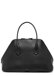 The Row Devon Leather Tote - Black ONE SIZE