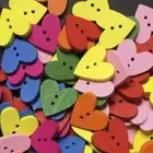 20-1000pcs 18mm Mixed Multicoloured Wooden Heart Buttons Wood Sewing Buttons For