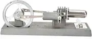 Hot Air Stirling Engine Miniature Power Generator Solid Metal Construction, DIY Heat Education Model, Steam Power Electricity Power Generator for Lab Teaching Tool