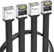 JUXINICE 2Pack CAT7 2 Foot High-Speed Flat Shielded Bendable Ethernet Cables,Equipped with Short Crystal RJ45 Interfaces,with Transimission Speeds Exceeding CAT4/CAT5/CAT6 Compatible Modems,etc