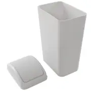 Swing Lid Trash Can Greyish Plastic 14 L Capacity