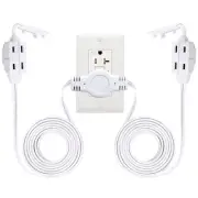 Kasonic 12 Feet Twin Extension Cord Power Strip, 6 Feet on Each Side, Flat He...