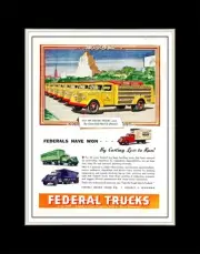 1948 Federal Truck Federals Have Won Less to Run - Matted for 11x14 Frame