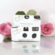 10 Gold Hearts Disposable Cameras-camera/graduation (F50349)