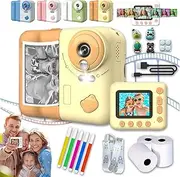 Huzeye Snapalette Printcam, Huzeye Camera, Huzeye Snap Print Camera, Huzeye Minicam Pro, Kids Digital Camera, Instant Print Camera, Snapalette Kids Camera, HD Mini Sport Camera (Yellow)