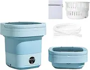 Portable Travel Washing Machine, Upgraded Large Capacity Collapsible Mini Washer Machine, for Camping, Apartment, Dorm, Clothes (Blue)