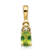 14K Diamond and Peridot Pendant