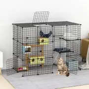 Large Cat Cage Enclosure Cat Playpen Detachable Metal Wire Indoor DIY Kennels Cr