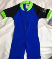NWT Radicool Skins Kids 2 Blue Rash Guard Sun Protection Swim Body Suit