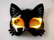 Just Pretending Dress Up Fun- Orange Cat Light Up Eyes Masquerade Mask 3+