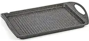 Melianda MA-18400 Griddle, Pan (Induction Grill Plate Made of Cast Aluminium, Suitable for Electric, Gas and Induction Hobs, Oven-Safe up to 280°C, Non-Stick Coating, 42 x 26 x 2.3 cm), Grey