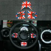 Union Jack UK Flag Car Interior Steering Wheel Trim Fit MINI Cooper R55 56 57 58