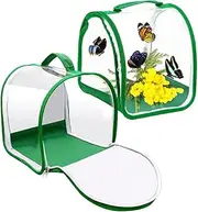 Collapsible Mesh Insect Habitat,Large Butterfly and Stick Insect Enclosure with Zippered Access, Portable Terrarium for Caterpillars and Science Observation
