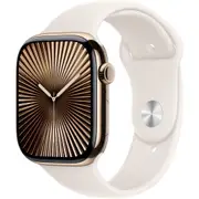 Apple Watch Series 10 46mm Gold Titanium Case GPS + Cellular Sport Band (M/L)[Starlight]