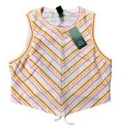 Wild Fable Women's Orange Striped Open Back Tiny Tank Top - Size Medium - NWT