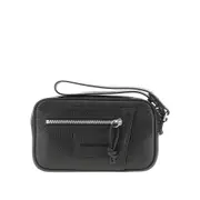 [EMPORIO ARMANI] EMPORIO ARMANI Grained leather pouch Man One Size One Size Black
