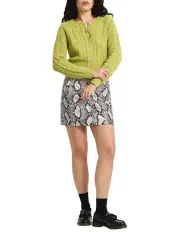 [Marcs] Indy Leather Mini Skirt in Snake
