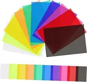 Angoily 20pcs Colored Filters Fluorescent Color Changing Film Precut Window Tint Car Tinted Window Film Iridescent Gel Filter Removable Tail Light Tint Window Tint Car Light Film Paper