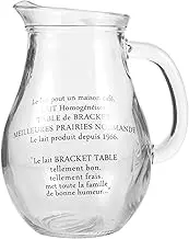 Angoily Sturdy Glass Milk Pitcher Container 550ml Decorative Pitcher for Bar Home