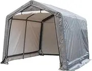 SAMLAND Portable Storage Garage Shelter 8x8ft – Heavy Duty Outdoor Shed with Waterproof UV-Protected Cover and Steel Frame for Lawn & Garden Tractors, Snowmobiles,Bicycles and Bulk Storage