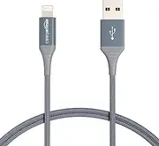 Amazon Basics iPhone Charger Cable, Nylon USB-A to Lightning, MFi Certified, for Apple iPhone 14 13 12 11 X Xs Pro, Pro Max, Plus, iPad, 10,000 Bend Lifespan, Dark Gray, 91 cm