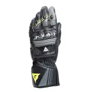 Druid 4 Leather Gloves Black Charcoal Gray Fluo Yellow