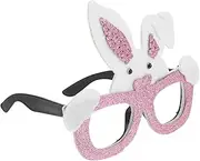 [ELAYARD] Bunny Glasses Party Sunglasses Bunny Party Favors Glasses Photo Props Themed Eyewear Bunny Party Props Rabbit Sunglasses Hare Eyewear Flannel Pink