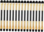Happyyami Portable Makeup Brush Set 15pcs Double-sided Eyeshadow Applicators Eye Shadow Brush Travel Size Makeup Tools for Women