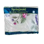 vtg springmaid covent Garden double fitted sheet non iron tranquility