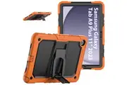 WASSUP Samsung Galaxy Tab A9+ Plus 11 inch 2023 Shockproof Rugged Drop Protection Case Built With Kickstand-Orange&Black