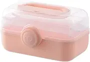 Multi-Layer Portable First Aid Medical Kit, Large Capacity Transparent Layered, Multiple Sizes to Choose from, Home Outdoor Car First Aid Kit,Pink,S